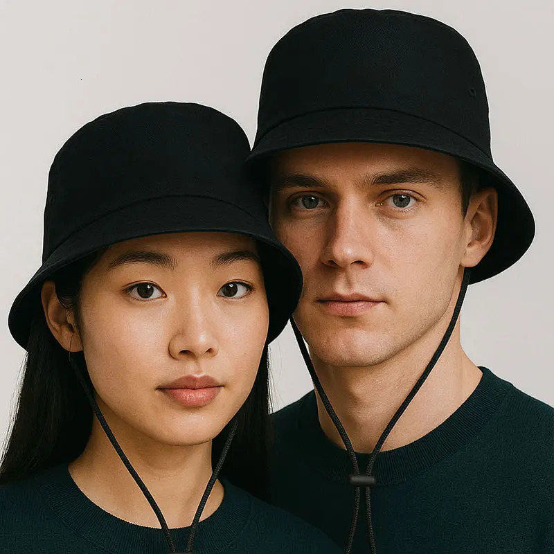 Big head bucket hat 60-63cm large size mens chin strap UPF50cotton summer sun hat windproof outdoor fishing hat womens 54-57cm 250409