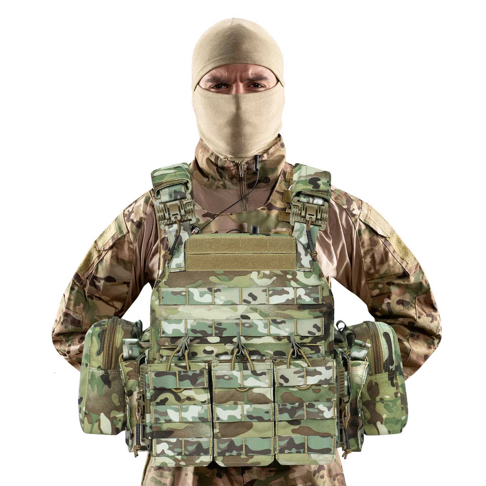 Tactical Vest with Triple Magazine Pouch 1000D Nylon Quick Release 6094K Hunting Airsoft Combat Accessories battle vest XJ251114