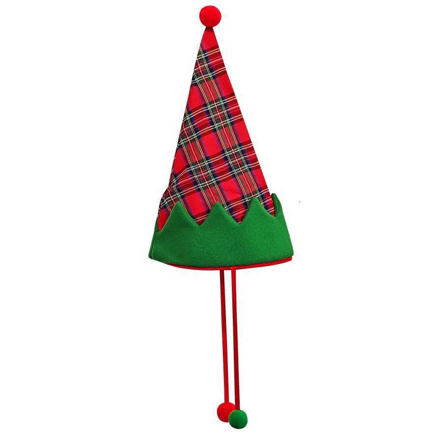 Christmas Hat Party Hat New Year Hat Red and Green Color Block Polyester Material Hat Suitable for Christmas Outfit Hat Y251115