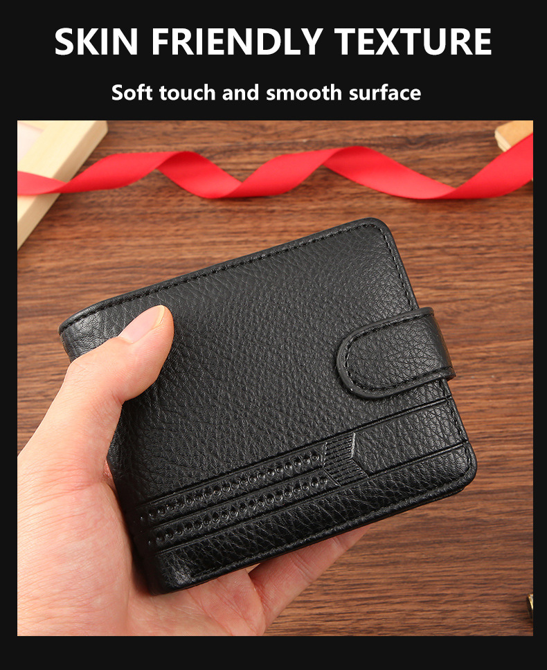 Manufacturers Wholesale Men's Wallets PU Leather Hot Short Foreign Trade Cross-Border Zipper Buckle New Change Wallet