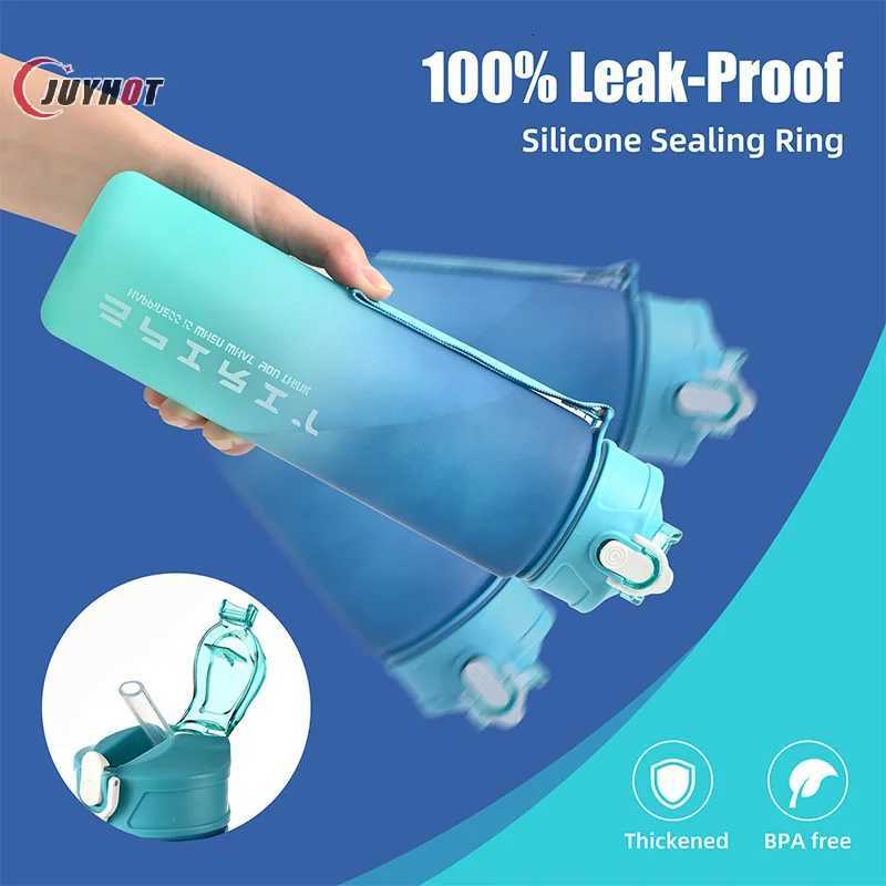28oz Large Capacity Leak Proof Sports Water Bottle Colorful Plastic Kettle Straw Cup Outdoor Travel Portable Gym Fitness JugsW251114