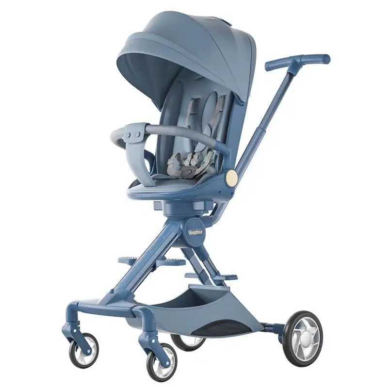 Childrens lightweight folding stroller with aluminum alloy frame 360 universal front wheel bi-directional swing seat newborn stroller X250415