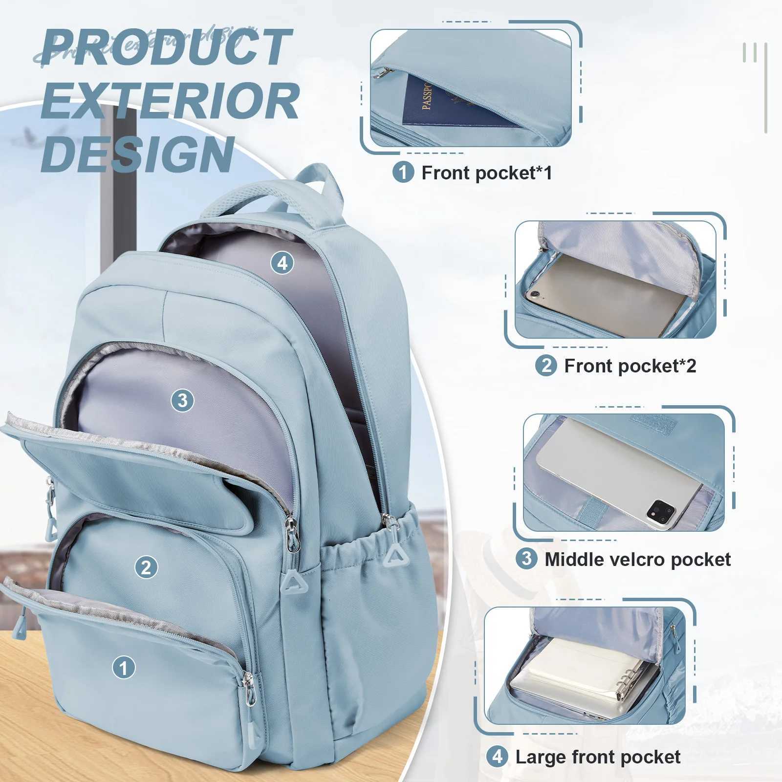 Female Fashion Schoolbag Waterproof Large Capacity School Bookbag Teens High School Girl Boys Casual Daypack Bag Travel BackpackW251114