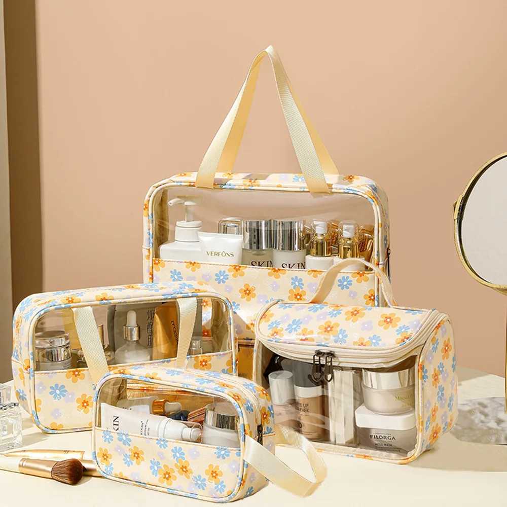 4-piece PVC makeup bag printed transparent W handbag waterproof travel makeup bag Cvenient makeup bag coin walletXJ250415