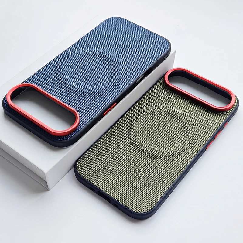 For iPhone 17 Pro Max 17 Air Case Luxury Magnetic Soft TPUNylon Woven Leather Back Anti-Fingerprint Cover for iPhone17 J251202