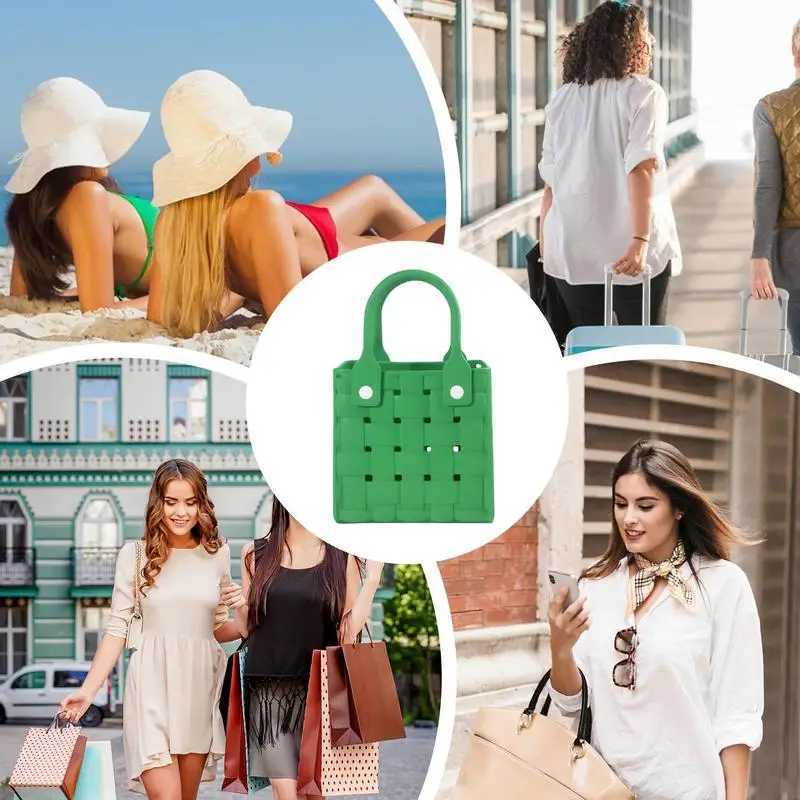 Womens beach handbag waterproof open beach bag with perforated waterproof beach bag used for sports beach pool toys and W250415