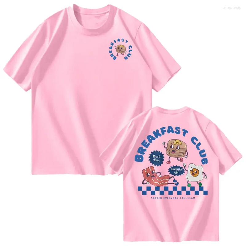 Men's T Shirts Breakfast Club Retro Bohemian Unisex Double Sided T-shirt Vintage Print Tshirt Restaurant Graphic Tees