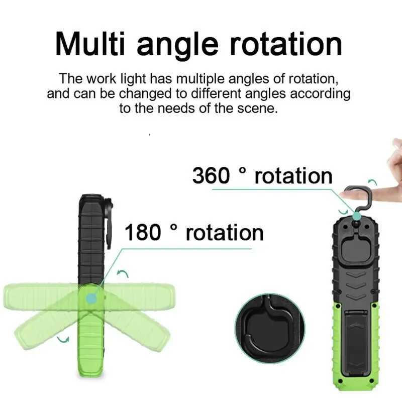 USB Rechargeable Flashlight Waterproof COB Torch Working Light Portable Powerful Lanterns For Outdoor Repair Home Camping Hiking M251115