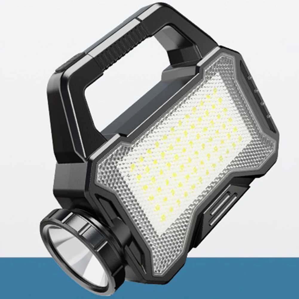 Solar Camping Lantern Long Range Powerful Solar Spotlight Type C Rechargeable Handheld Spotlight Torch COB for Outdoor Emergency M251115