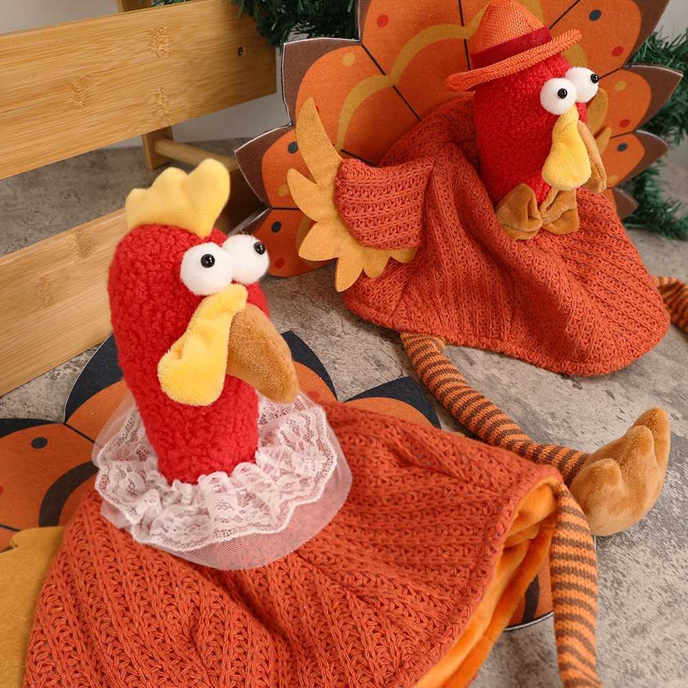 2PCS Thanksgiving Turkey Hat Creative Party Hat with Bright Turkey Tail Home Festival Window Decoration and Desktop Ornament Y251115