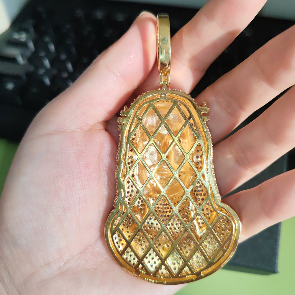 Hip Hop Exaggerated Personality Jesus Pendant Necklace 5A Zircon 18k Real Gold Plated Jewelry