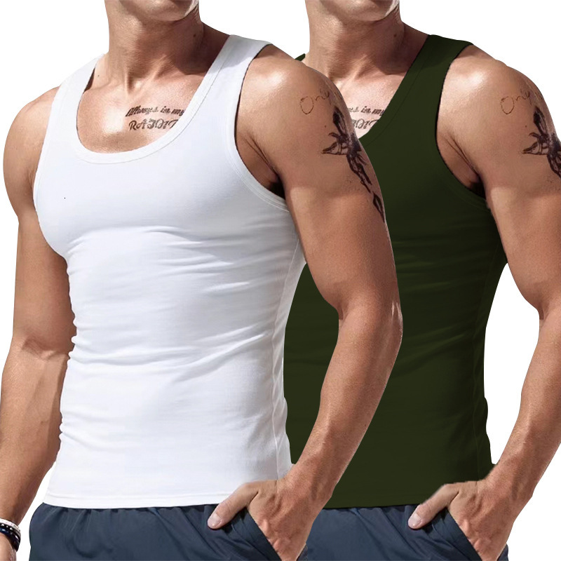 New American men's with trendy hurdle sports fitness for men in spring summer, multi-color sweatshirt and tank top as a base