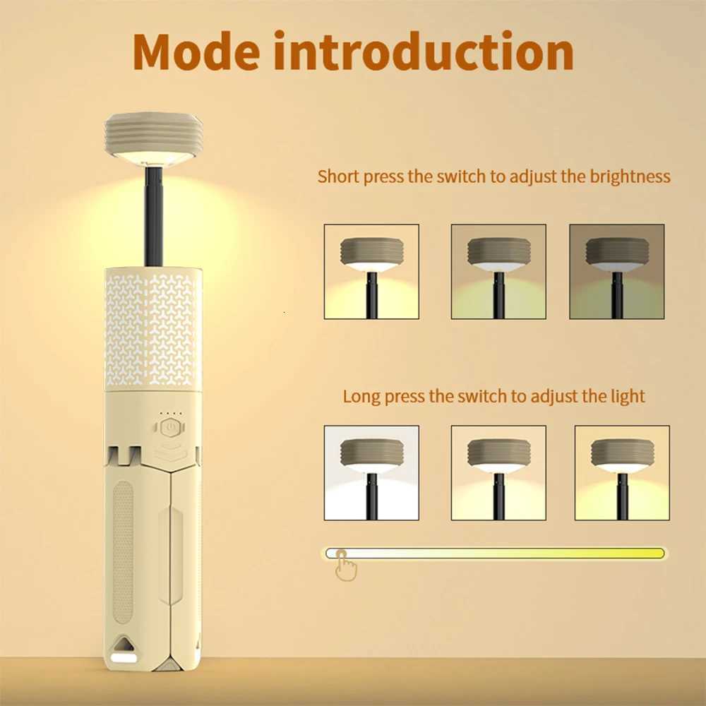 High-power LED portable light Outdoor searchlight Multifunctional camping light The head can be retractable M251115
