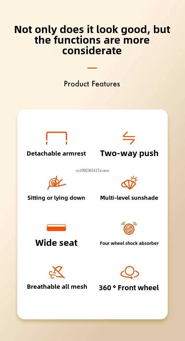 Sunscreen and Warm Sitting and Lying Portable Cart Folding Bidirectional Shock Absorption Four Seasons Four Wheel Yoyo Cart X250415