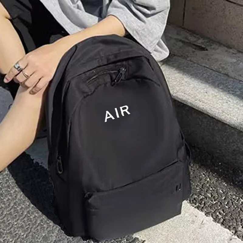 Neutral style backpack for men and women suitable for travel and school use With a letter-print designW251114