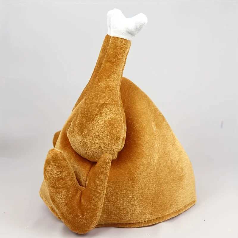 Thanksgiving Turkey Drumstick Hat Festive Chef Hat No-Power Needed Home Kitchen Decor Holiday Atmosphere Props for Thanksg Y251115