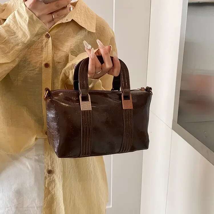 2025 Matte PU Mini Satchel, Convertible Crossbody Bag With Retro-Edge Leopard Print, Day-To-Night Structured Purse For Women