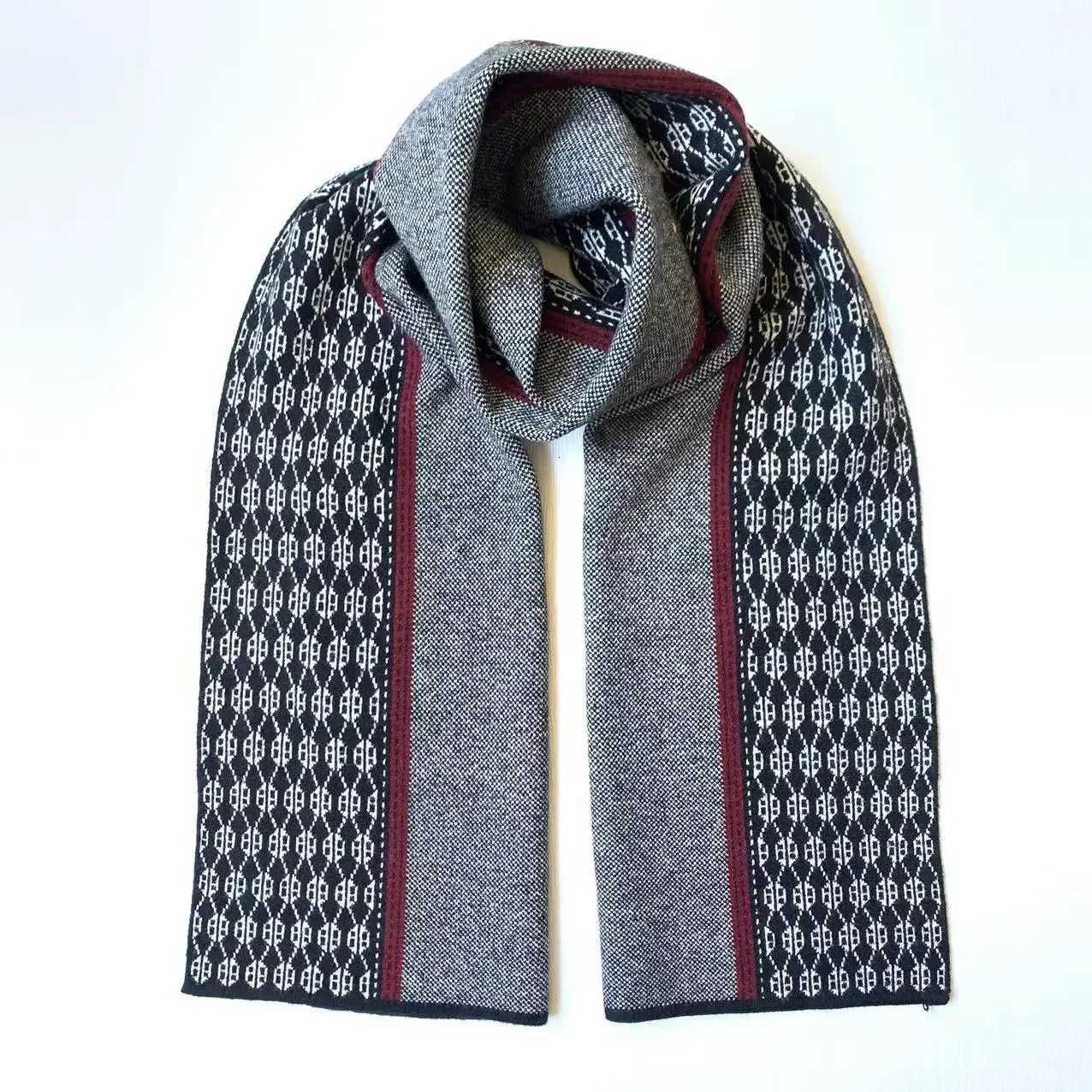 Luxury New Chic Scarf Men Autumn and Winter Cashmere Long Business Muffler Male Jacquard Thermal Wool Thick Knit Scarf Gents Cold Day Y251115