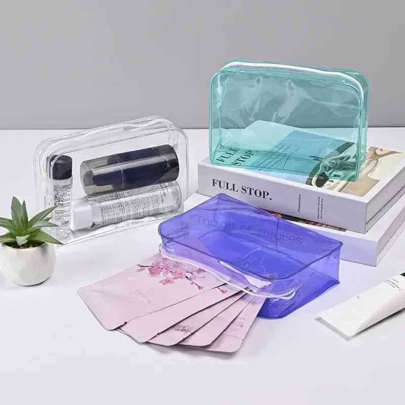 Candy colored transparent makeup bag PVC waterproof large capacity makeup bag travel makeup bagXJ250415