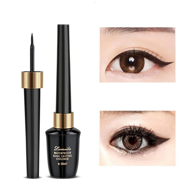 1pcs 10ml Black Liquid Eyeliner Waterproof Makeup Eye Liner Pencil Quick-drying Ultra-fine Brush Head Liquid Eyeliner Pen Korean 250414