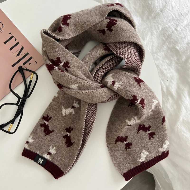 Luxury Fashion Knitted Long Scarf Women Winter Warm Animal Shawl Warps Female Neckerchief Scarf For Women Y251115