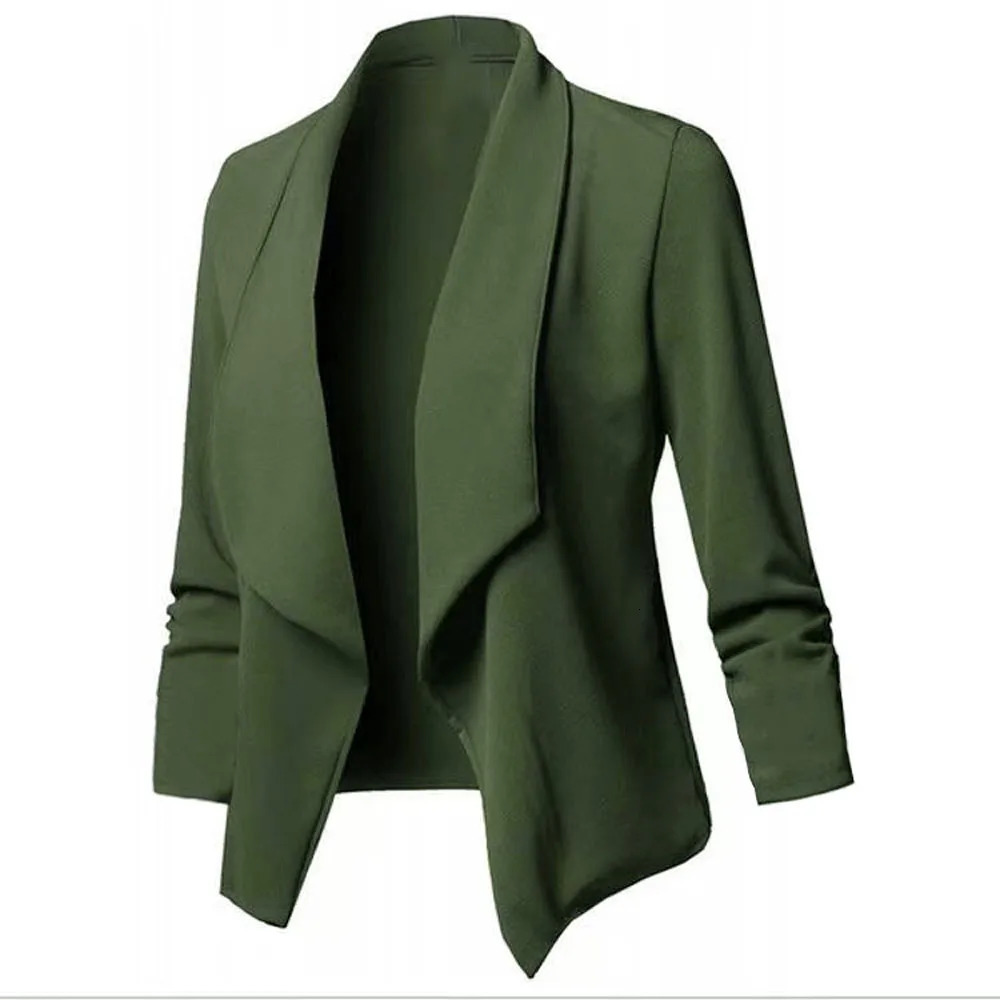 Women OL Blazers Oversized S-5XL Female Notched Long Sleeve Pleated Slim Business Workwear Cardigan Blazers Coats ZC545 250415