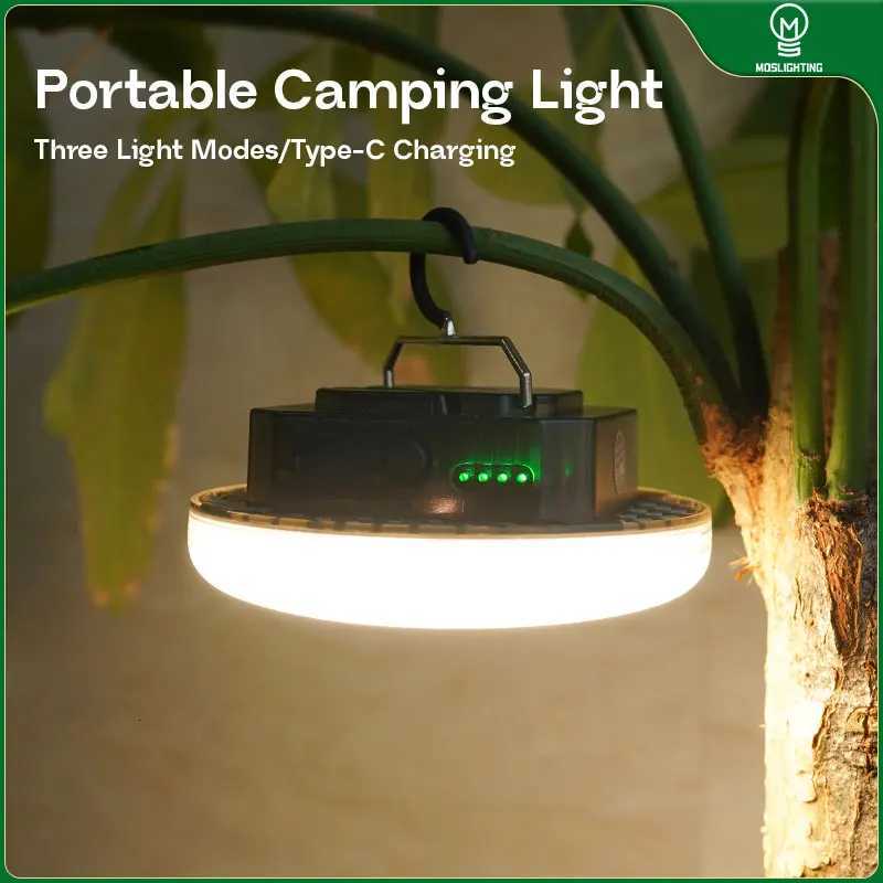 MOSLIGHTING 7200mAh Outdoor LED Camping Lantern Hanging Tent Lamp USB Rechargeable Light Portable Flashlight Emergency Lighting M251115
