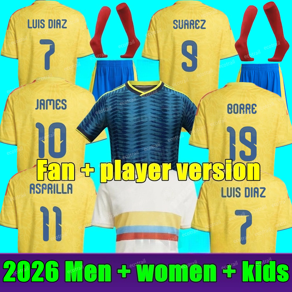 Colombia 2026 World Cup Home Centenary soccer jersey 100-years anniversary 2024 2025 james LUIS DIAZ L.DIAZ J.LERMA Copa America Home away men kids kit Football uniform