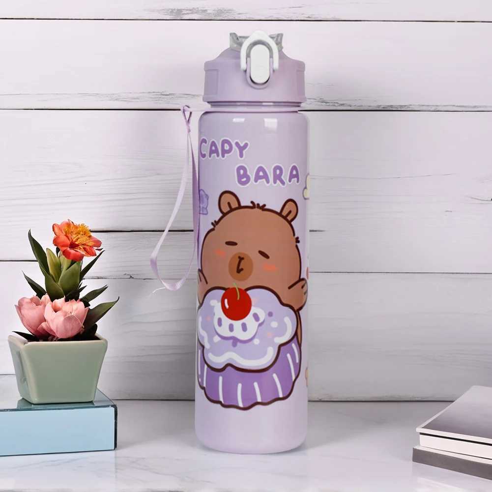 700ml Capybara Cute Water Cup with Straw Handle Sports Water Bottle Large Capacity Kawaii Water Bottle for Fitness SportsW251114