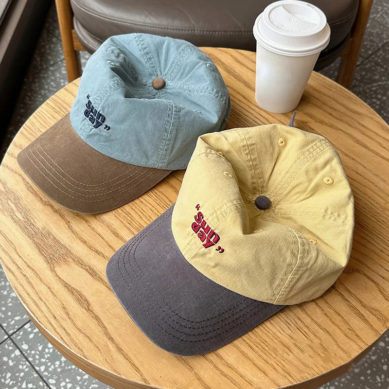 Contrasting Color Baseball Cap For Men Women JK Letters Embroidery Sun Visors Hat Casual Soft Top Couple Peaked Caps 250414