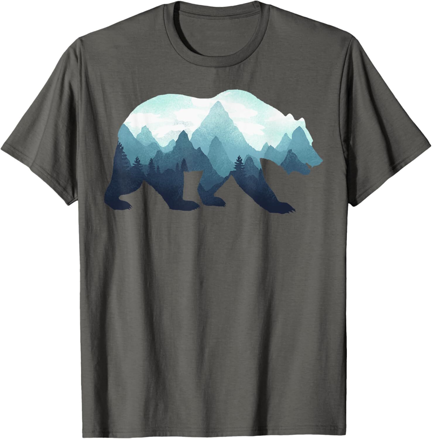 T shirt for Mens Bear Double Exposure Surreal Wildlife Animal Casual Tops Clothes Short sleeve cool fashion