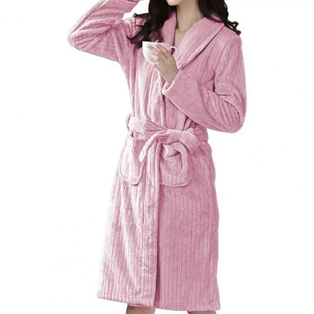 Thick Lounge Robe Womens Velvet Bathrobe Plush Hooded Robe Luxury Fluffy Warm Autumn Winter Nightgown Robe Sleepwear C251115