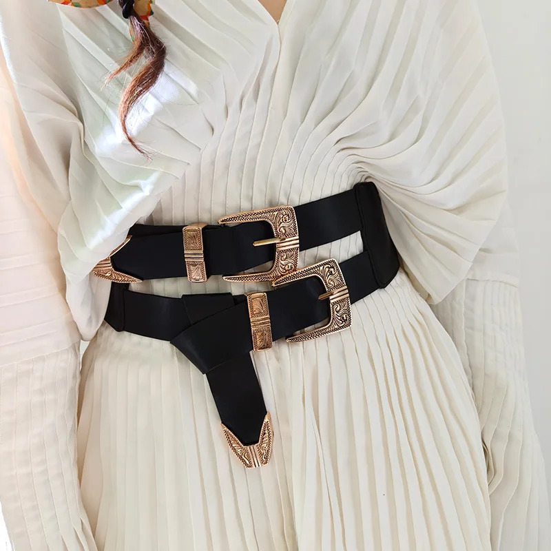 Female Waist Gothic Elastic Corset Belt Female Stretch Cummerbunds High Quality er Black Punk Wide Belts For Women 251114 - view 3