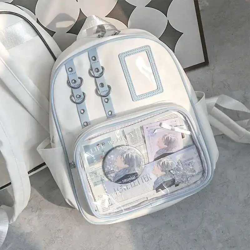 Y2K Cute Mini Backpack Women Kawaii Ita Bag Sweet Girl Transparent Rucksack DIY Display Knapsack Lolita Preppy Style School BagsW251114