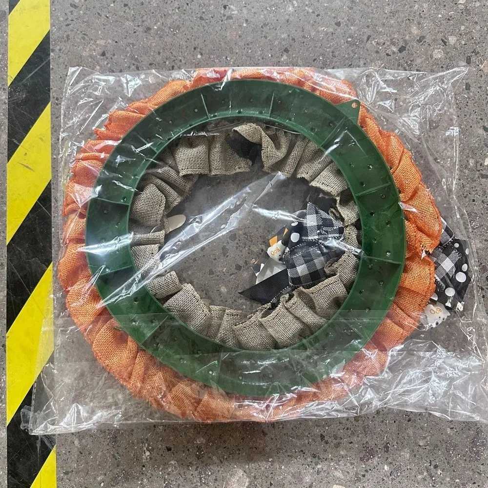 New Simulated Ghost Boo Ghost Wreath Handmade Wall Hanging Halloween Wreath Halloween Signs Spooky Wreath Thanksgiving DecorM251115