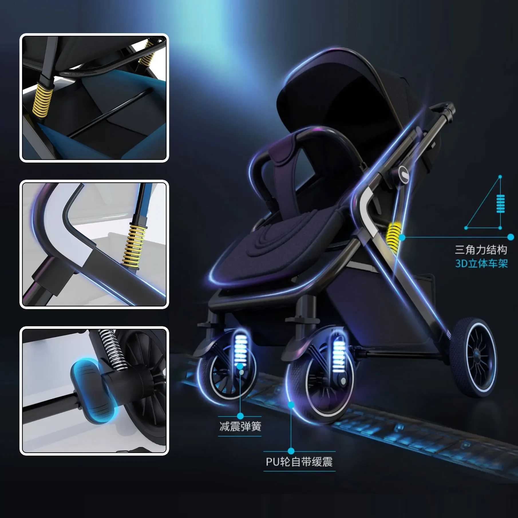 Exploring the lightweight and foldable baby stroller alongside the overloaded baby stroller with large sleep shadows X250415