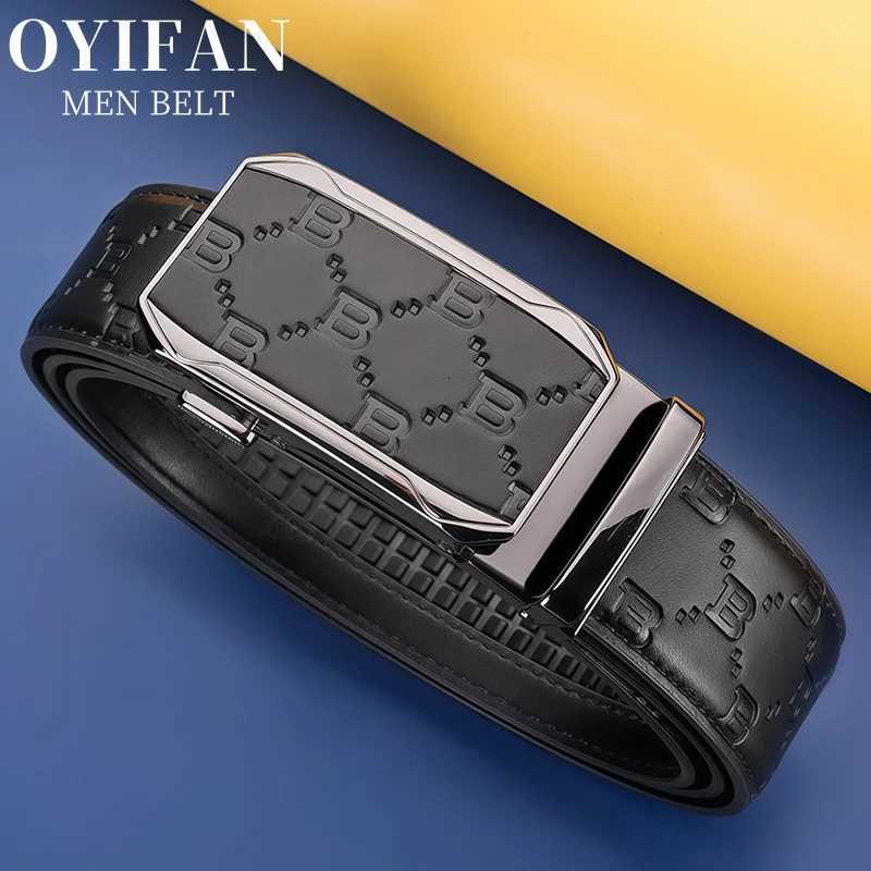 fashion belt Genuine Leather For Fashion Automatic Buckle Belt Men High Quality Casual Business Black Brown Printed Belt