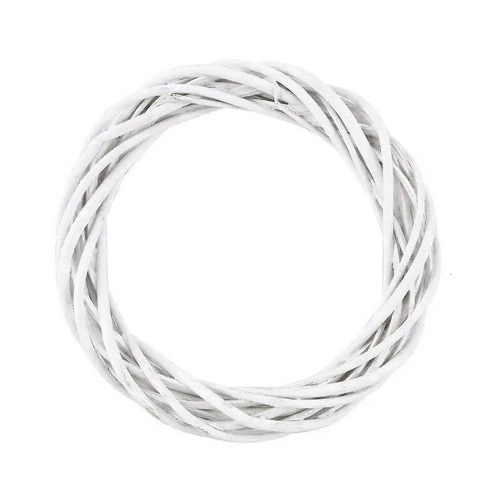 10-30CM Christmas Rattan Ring White Wreath Garland Hanging Vine Ring DIY Craft Xmas Ornaments Xmas Party DecorationsM251115