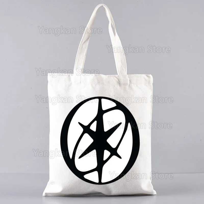 KATSEYE Korean Shopping Bag Print Original Design White Unisex Fashion Travel Canvas BagsW251114