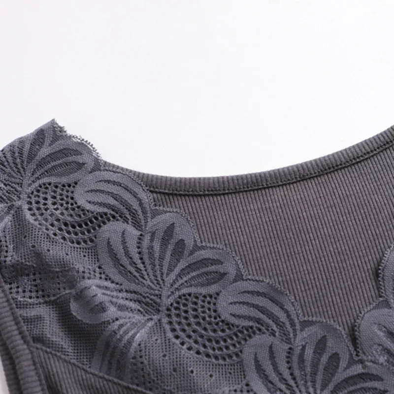 #1202 Black White Grey Khaki Short Tank Top For Women Lace V-neck Skinny Sleeveless T-shirt Female Hollow Out Office Tank Tops 250415