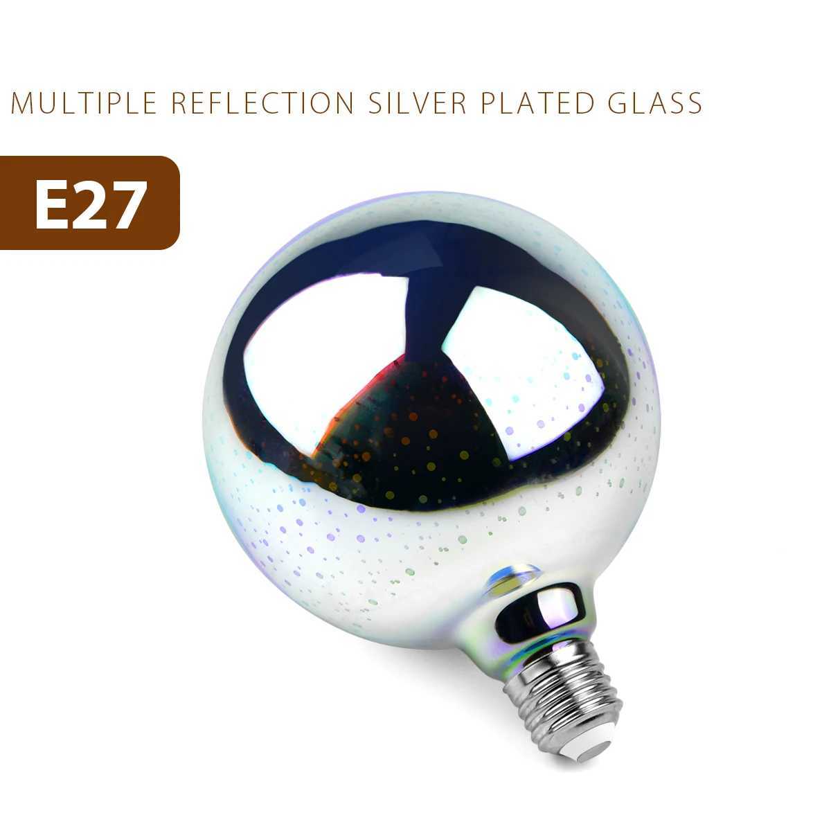 3D Fireworks Effect Vintage LED Incandescent Bulbs Retro Edison Lamp E27 AC110V-220V Holiday Decoration Light Bulb G80 G125 C251115