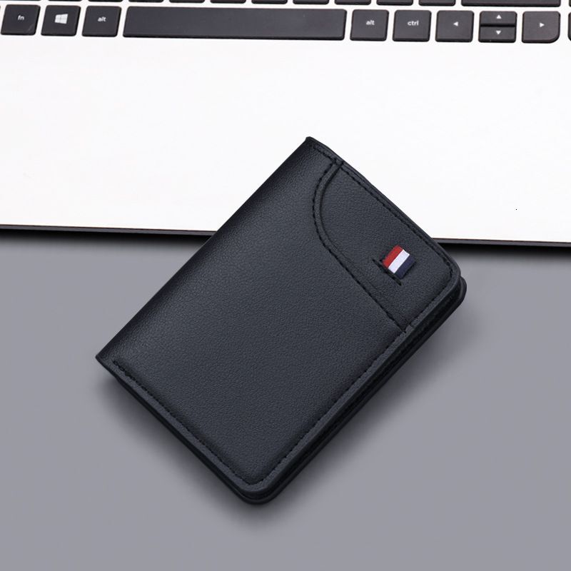 Men Wal Vintage Short Bifold Wallet Credit Card Holder Cash Clip Male Coin Purse Pockets Genuine Leather