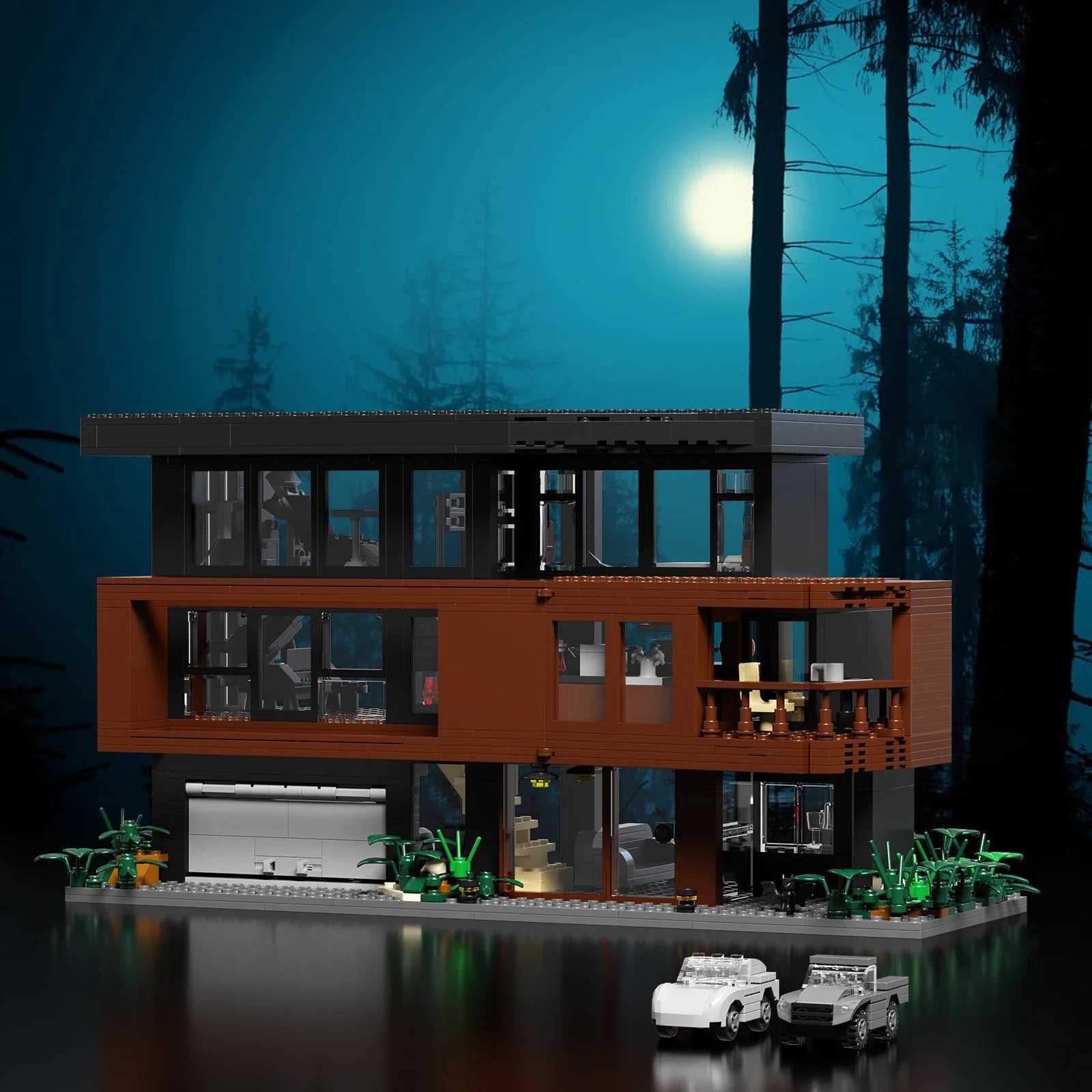 MOC Cullen House Model Architecture Villa Forest Cottage 864 PCS Building Blocks Set Bricks Suit With Box For Collection W250415