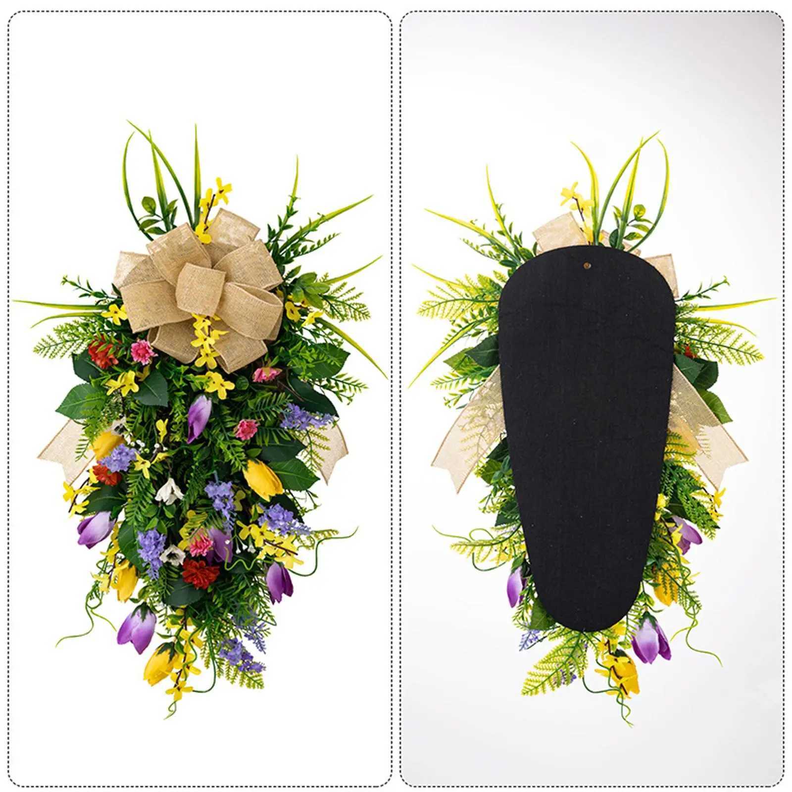 Wedding Tulips Swag Spring Ornament Summer Spring Teardrop Swag Greenery Garland for Hotel Housewarming Home Yard ApartmentM251115