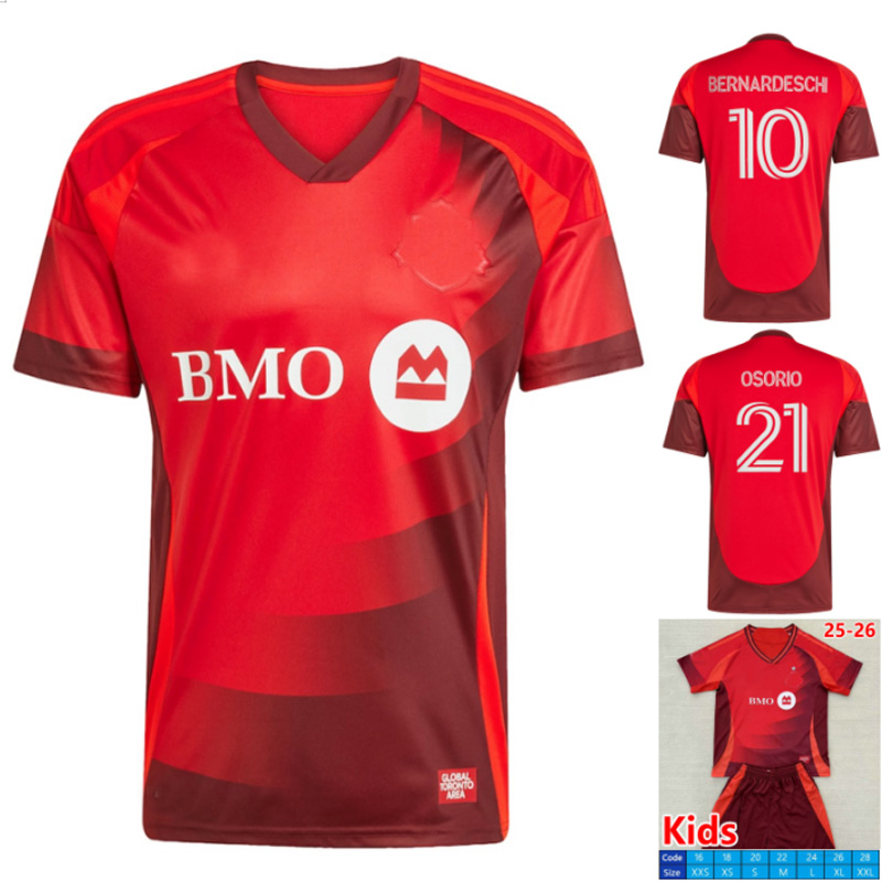 25 26 Torontos FC soccer Jerseys Insigne 2025 2026 home BERNARDESCHI camiseta LONGSTAFF OSORIO football shirt men kids uniforms