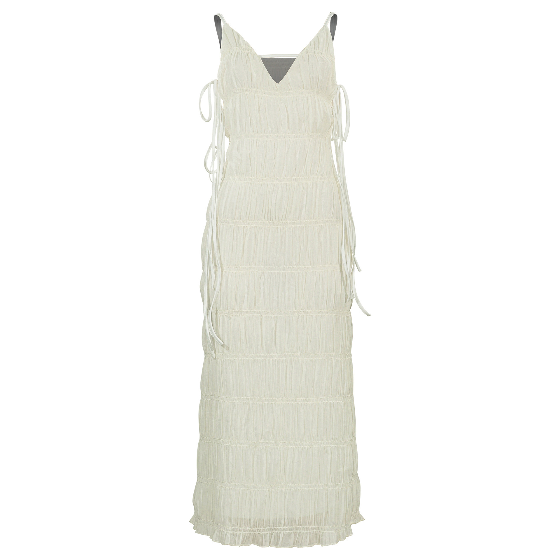 G42Elegant 2025 Seasonal Sleeveless Suspender Dress with Bold Deep V Design