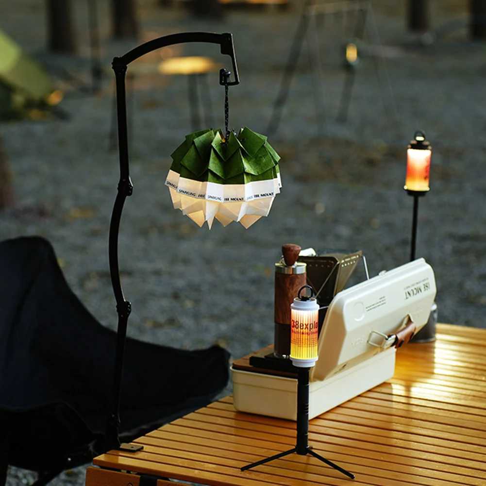 Camping Lamp with Pinecone Paper Lamp Shade 5 Lighting Modes Tent Hanging Lantern 2000mAh Waterproof for Fishing Hiking M251115