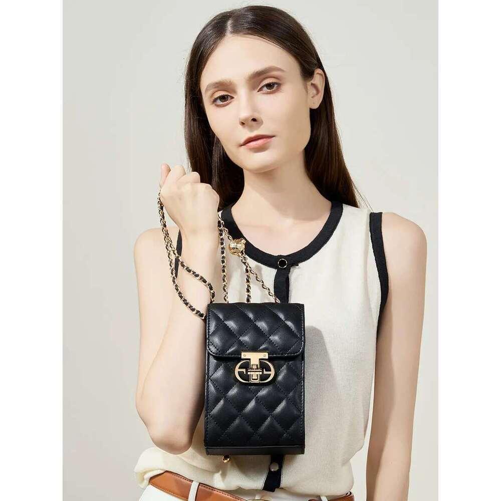 Designer Bag 2024 New Genuine Leather Mini Mobile Phone Women's Summer Commuting Crossbody Small High-End Chain Bag Trend
