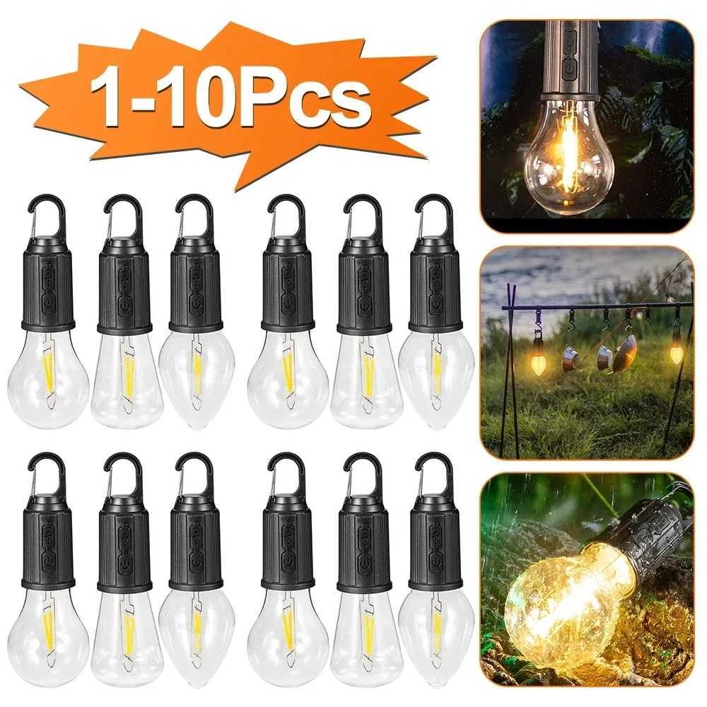 Portable LED Camping Light Type-C Charging Warm Light Camping Lamp with Hook Waterproof Lighting Lantern for Hiking Fishing M251115