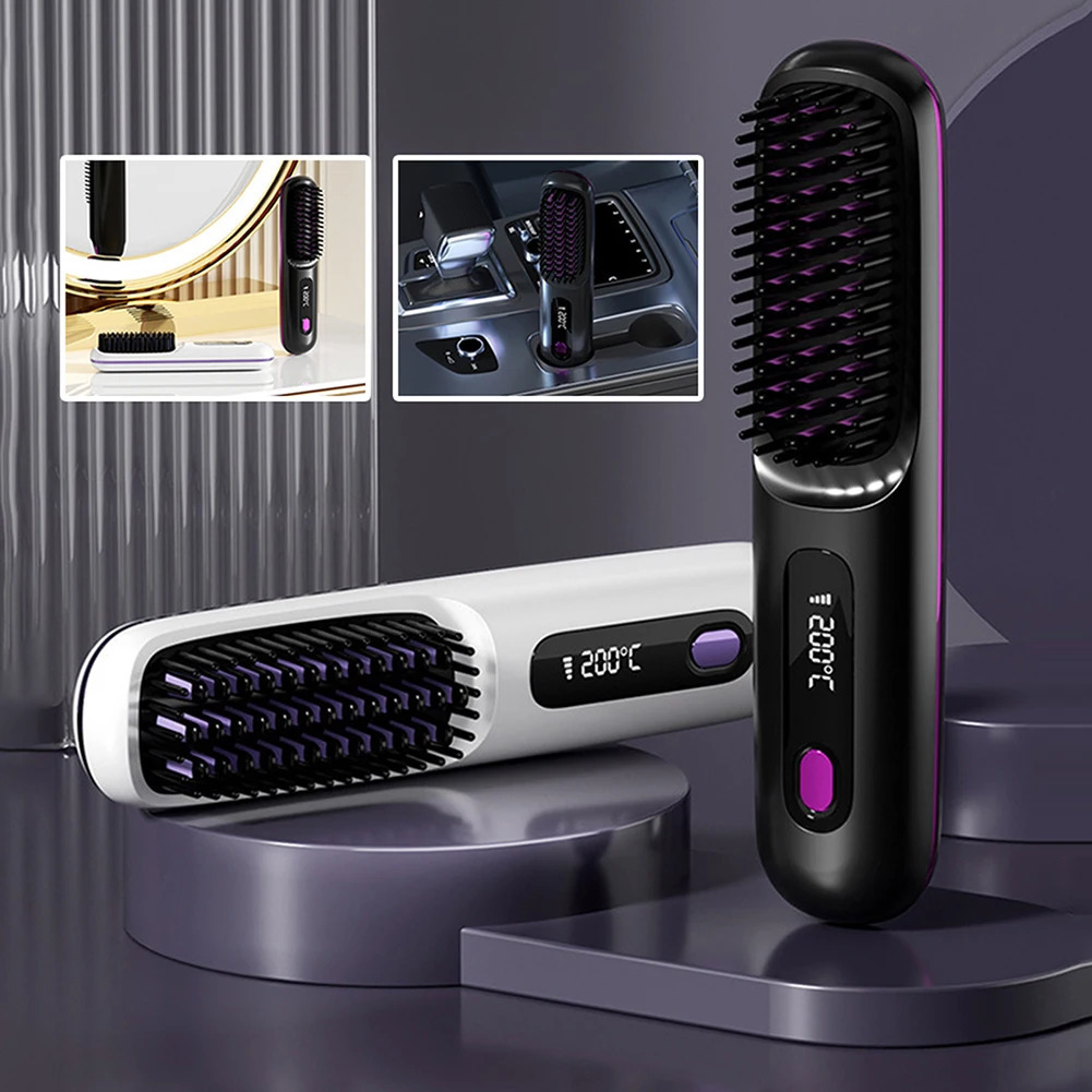 Hair Straightening Comb With Digital Display 3 Level Adjustables Hair Flat Irons Hair Styling Tool 250414